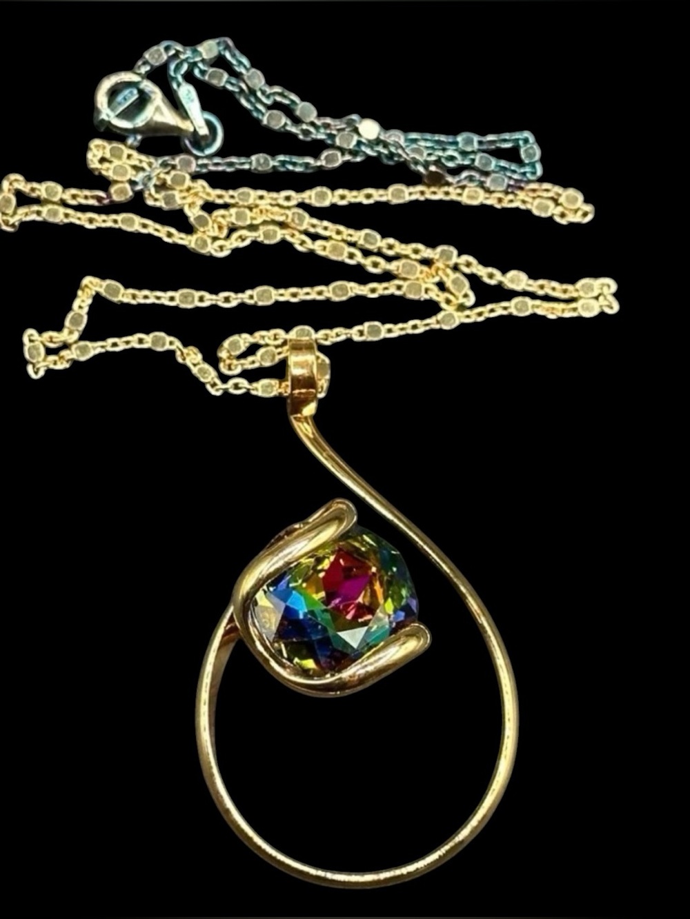 Vintage Andrea Marazzini Milan Italian Sterling Silver Swarvoski Necklace 18’’